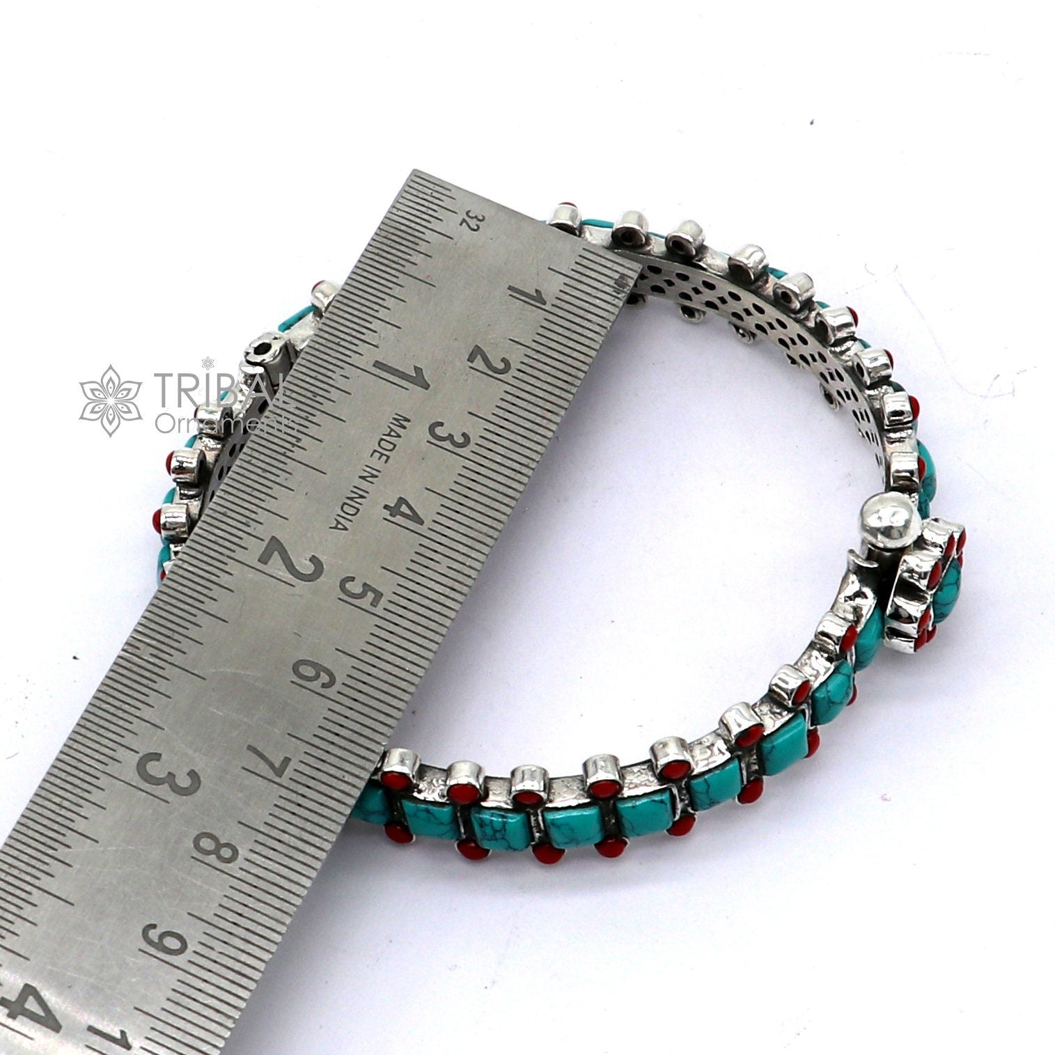 925 sterling silver customized design wedding anniversary gifting coral bangle bracelet with unique closure vintage tribal jewelry nsk817 - TRIBAL ORNAMENTS