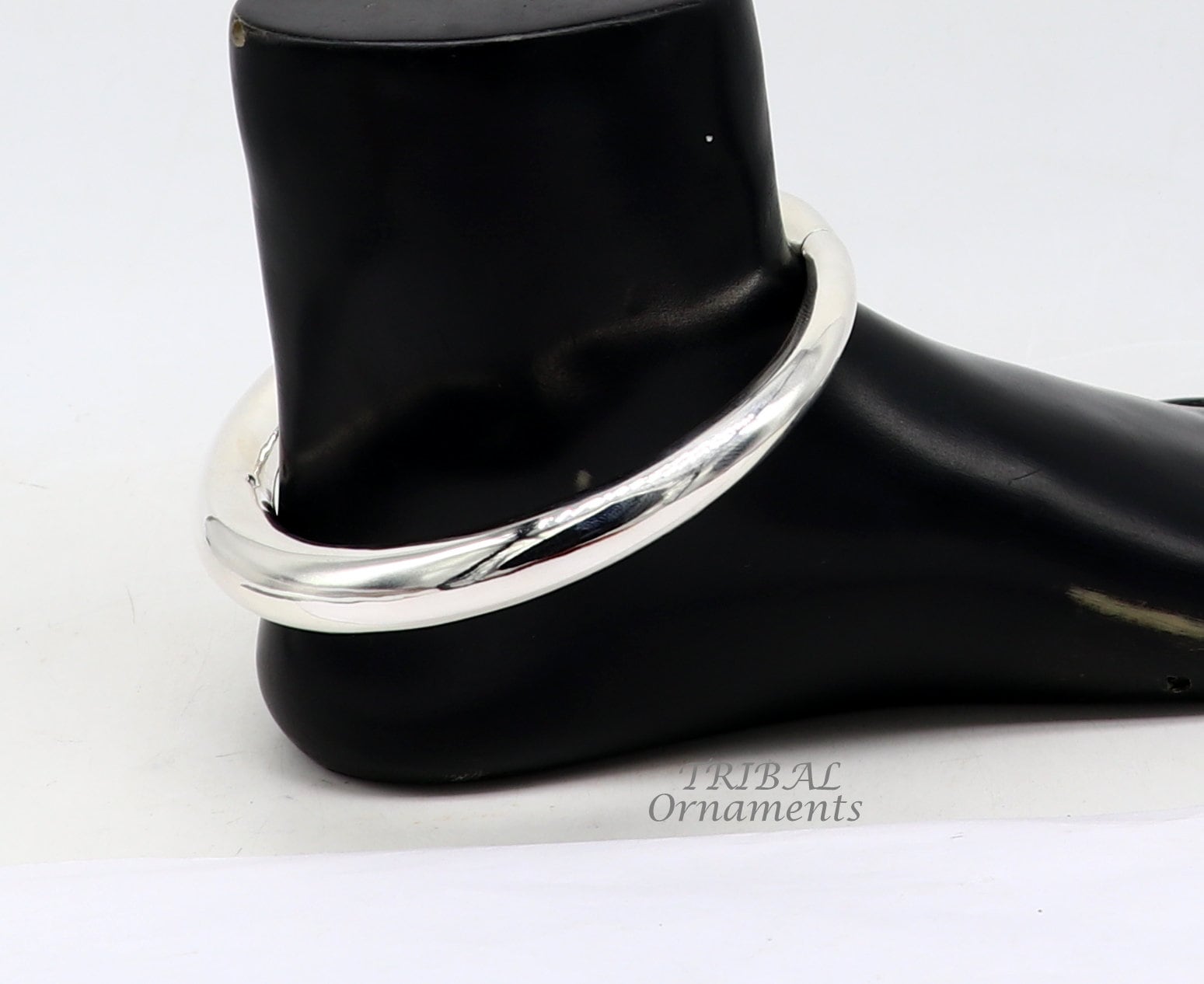 925 Sterling silver Handmade plain design indian traditional women's customized foot kada ankle kada bracelet tribal jewelry nsfk90 - TRIBAL ORNAMENTS