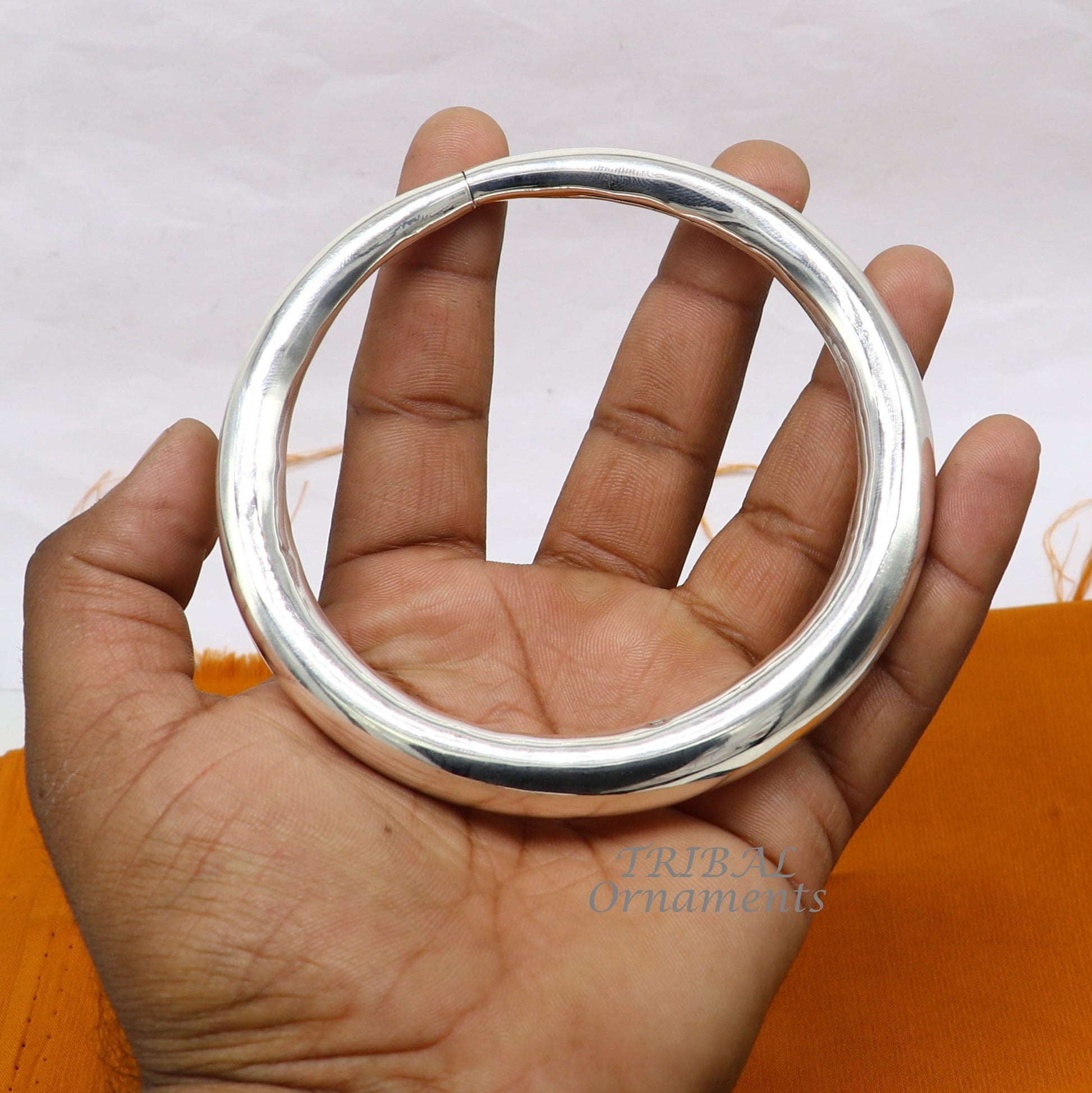 925 Sterling silver Handmade plain design indian traditional women's customized foot kada ankle kada bracelet tribal jewelry nsfk90 - TRIBAL ORNAMENTS