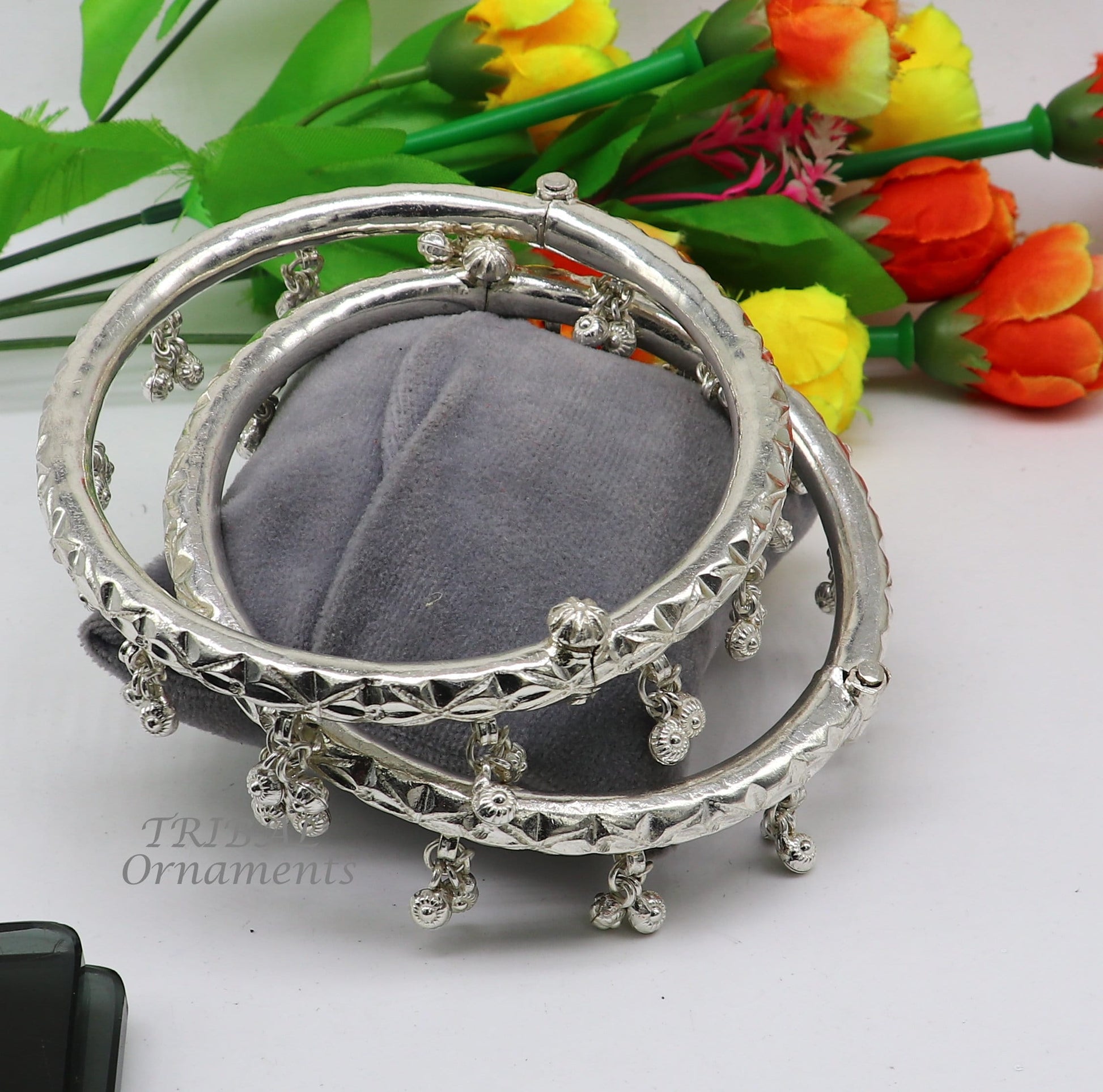 925 sterling silver Vintage design handmade gorgeous cultural foot kada ankle bracelet tribal ethnic silver belly dance jewelry nsfk87 - TRIBAL ORNAMENTS