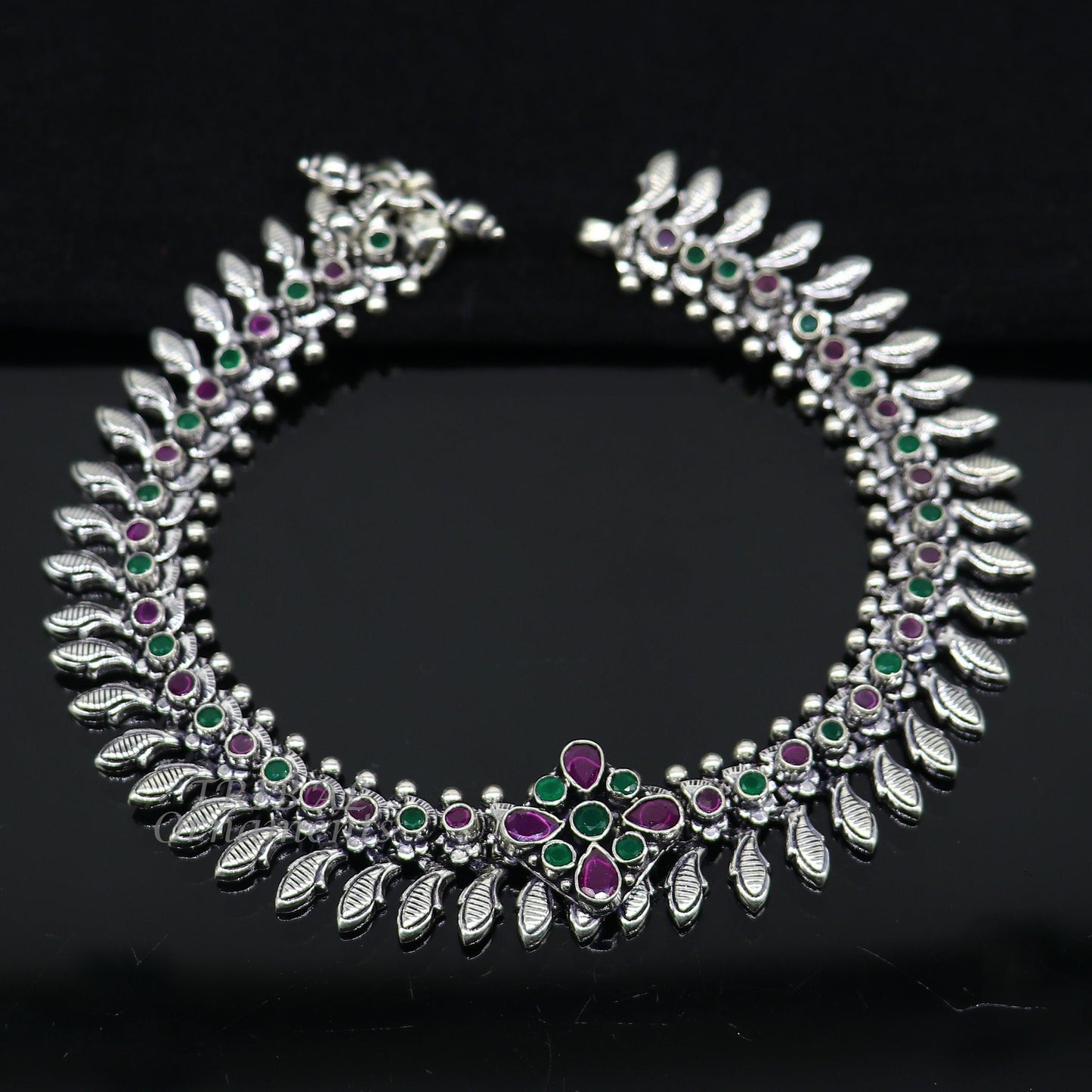 10.5" Inches long handmade 925 sterling silver fabulous color stone customized anklet bracelet, amazing anklets belly dance jewelry ank523 - TRIBAL ORNAMENTS