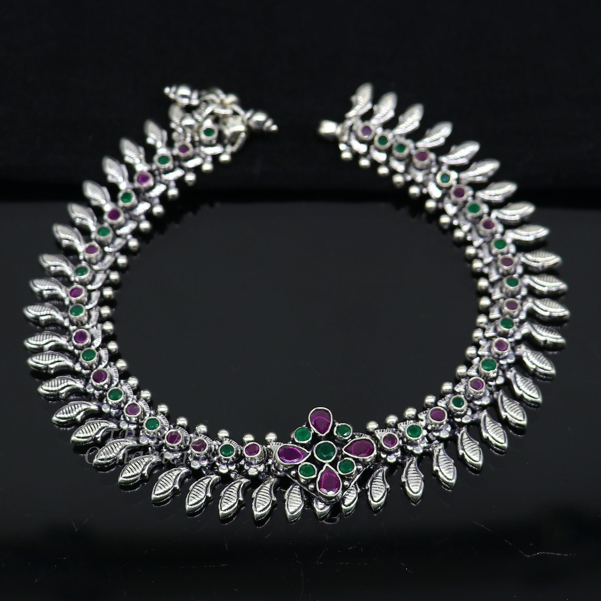 10.5" Inches long handmade 925 sterling silver fabulous color stone customized anklet bracelet, amazing anklets belly dance jewelry ank523 - TRIBAL ORNAMENTS