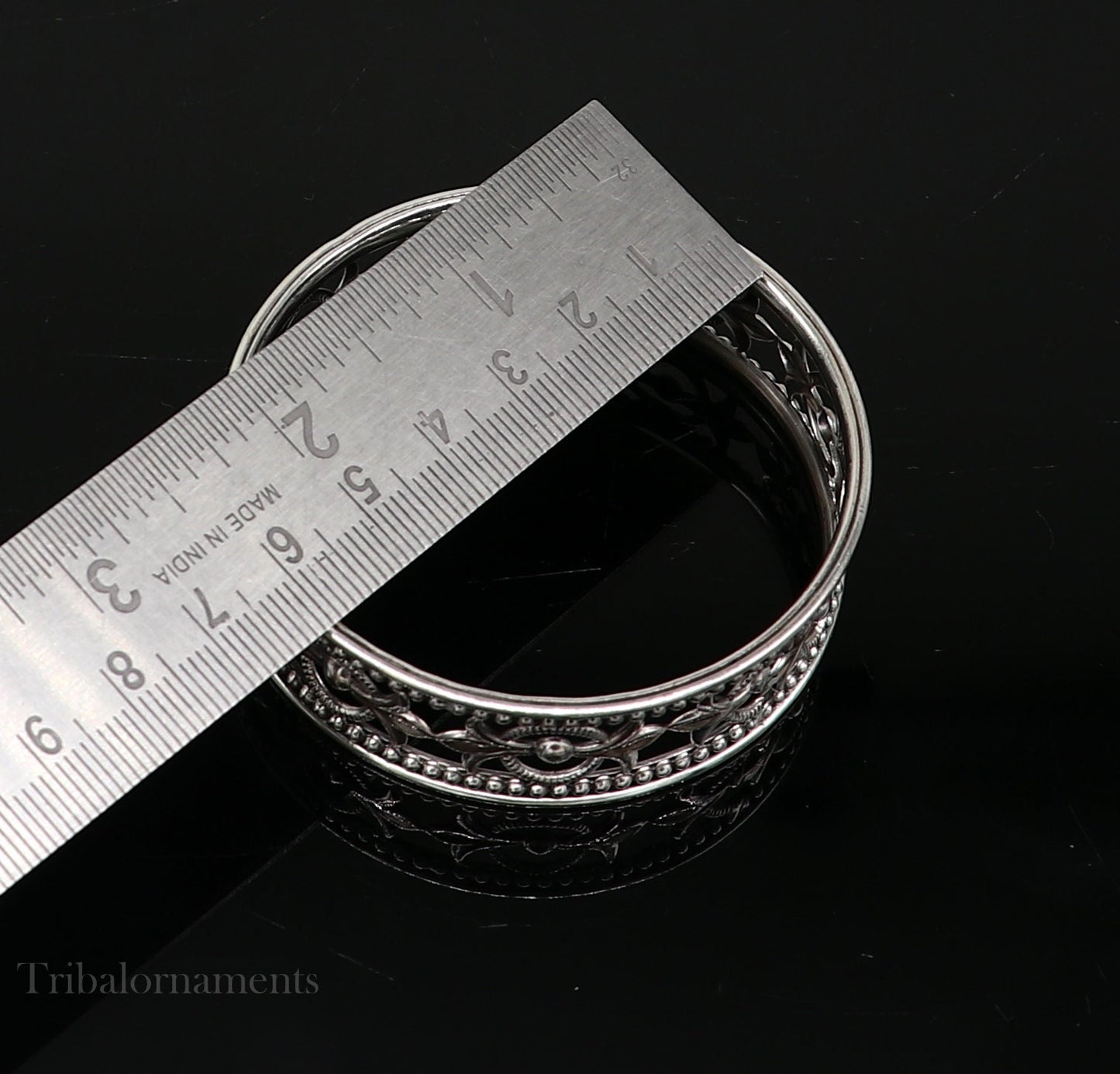 925 sterling silver amazing waved tiny ball design customized bangle bracelet kada , best brides gifting ethnic stylish jewelry ba117 - TRIBAL ORNAMENTS