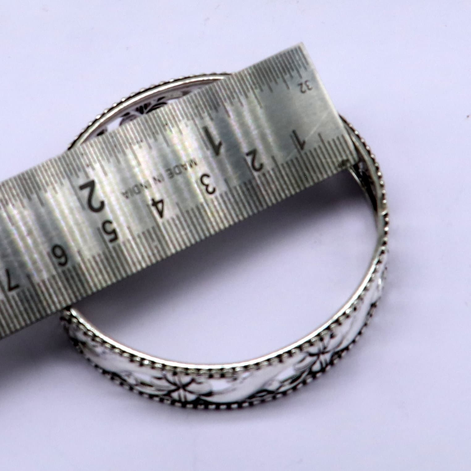 Floral style 925 sterling silver amazing customized bangle bracelet kada , best brides gifting ethnic stylish tribal fashion jewelry nba394 - TRIBAL ORNAMENTS