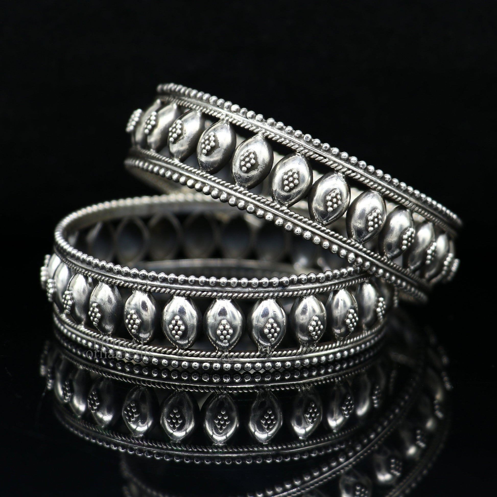 925 sterling silver handmade Gorgeous Vintage floral design bangle bracelet tribal ethnic jewelry best bride gifting jewelry nba313 - TRIBAL ORNAMENTS