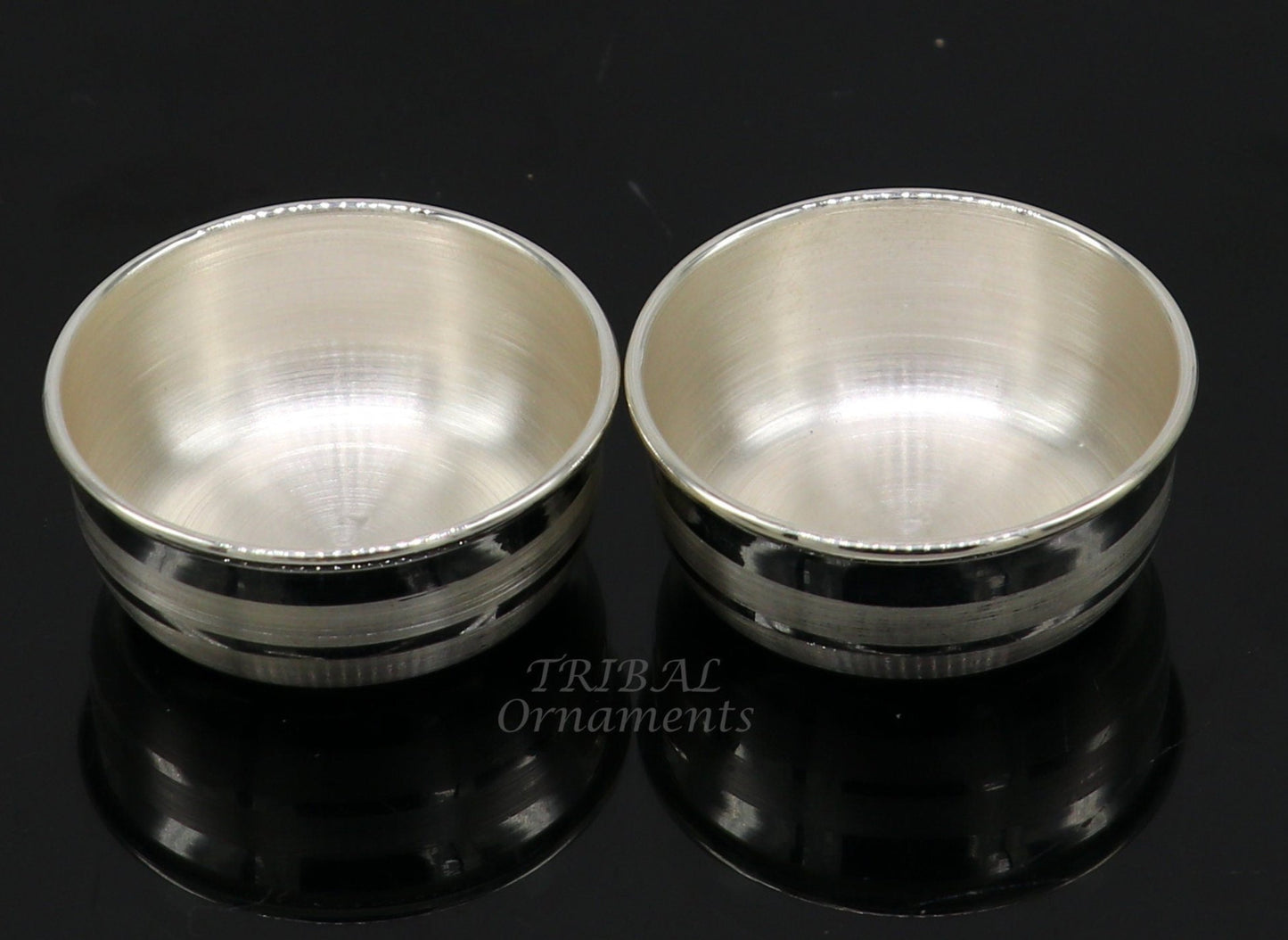 999 fine solid silver handmade small puja bowl temple puja, pure silver utensils, silver pooja utensils, temple accessories india - TRIBAL ORNAMENTS