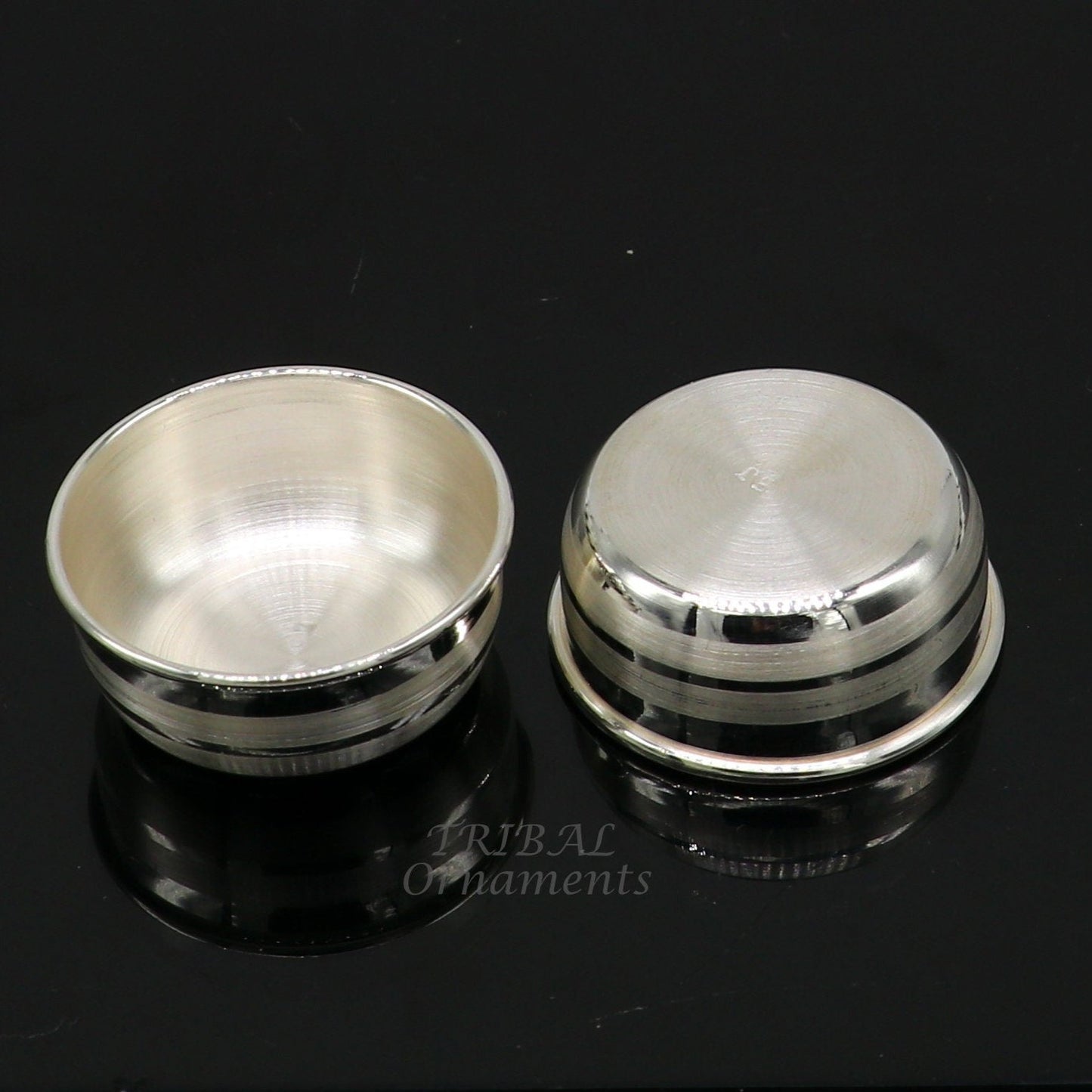 999 fine solid silver handmade small puja bowl temple puja, pure silver utensils, silver pooja utensils, temple accessories india - TRIBAL ORNAMENTS