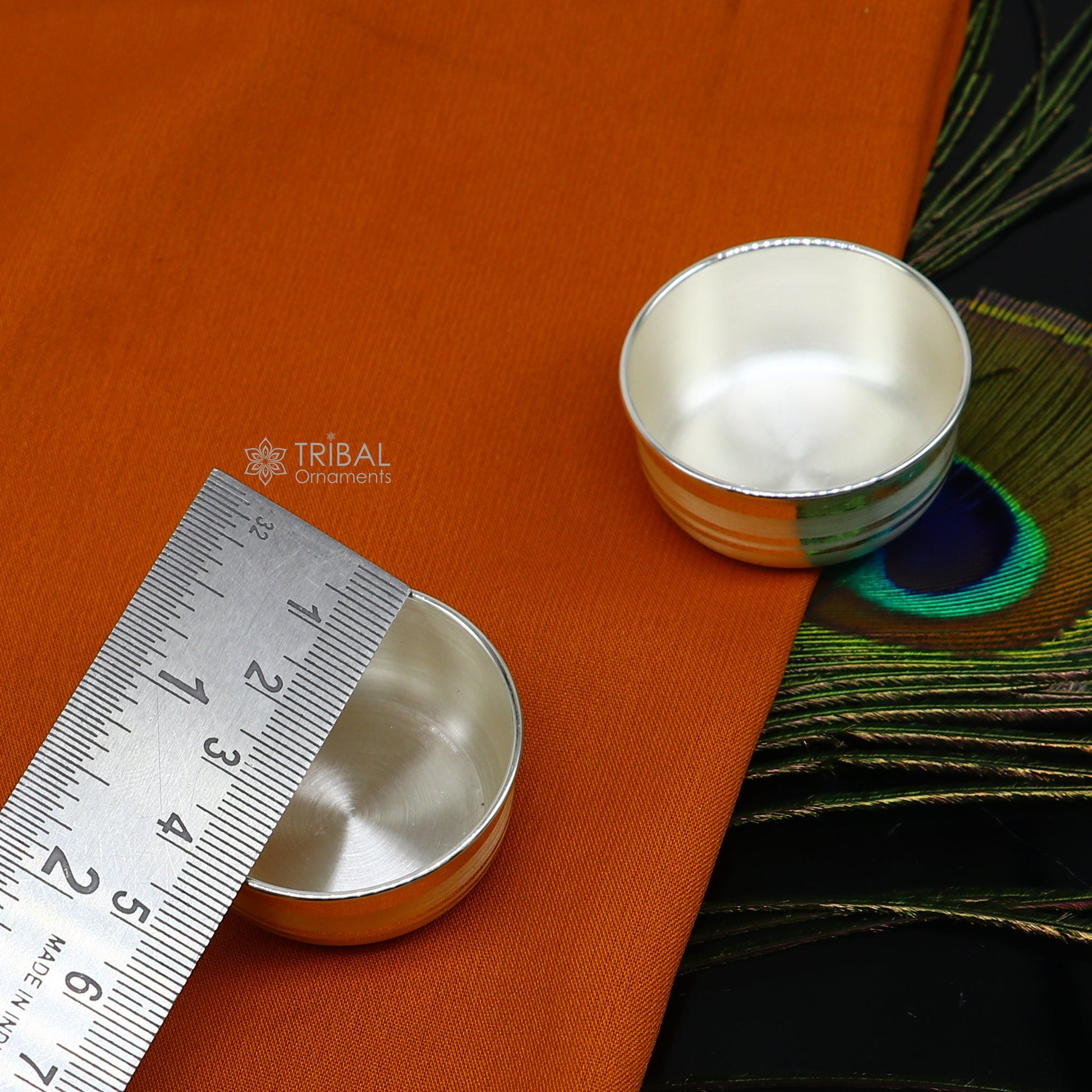 999 fine solid silver handmade small puja bowl temple puja, pure silver utensils, silver pooja utensils, temple accessories india sv274 - TRIBAL ORNAMENTS
