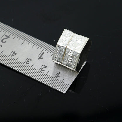 925 sterling silver trinket box, kajal box/casket box bridal square shape box collection, container box, eyeliner box gifting art stb352 - TRIBAL ORNAMENTS
