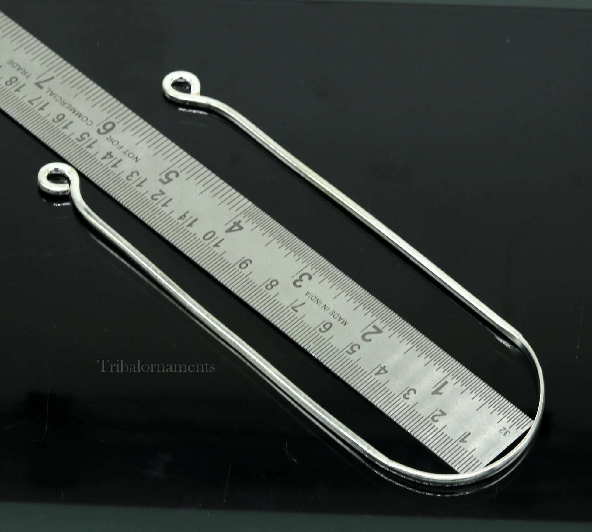 Fine silver handmade tongue cleaner scraper best for daily use and stay healthy top class genuine silver item for better health tc10 - TRIBAL ORNAMENTS