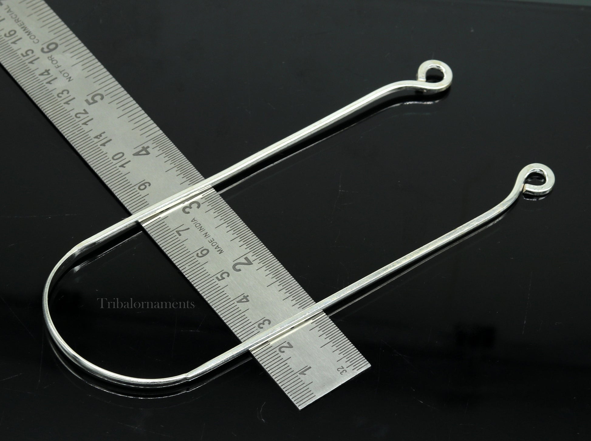Fine silver handmade tongue cleaner scraper best for daily use and stay healthy top class genuine silver item for better health tc10 - TRIBAL ORNAMENTS