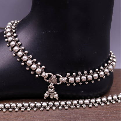 Gorgeous flexible anklet real 925 sterling silver handmade vintage design ankle bracelet excellent tribal jewelry ank33 - TRIBAL ORNAMENTS