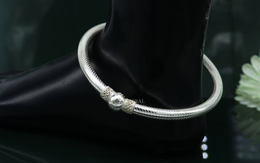 Handmade Vintage antique design Indian traditional silver women's customized foot kada ankle kada hollow bracelet tribal jewelry nsfk50 - TRIBAL ORNAMENTS