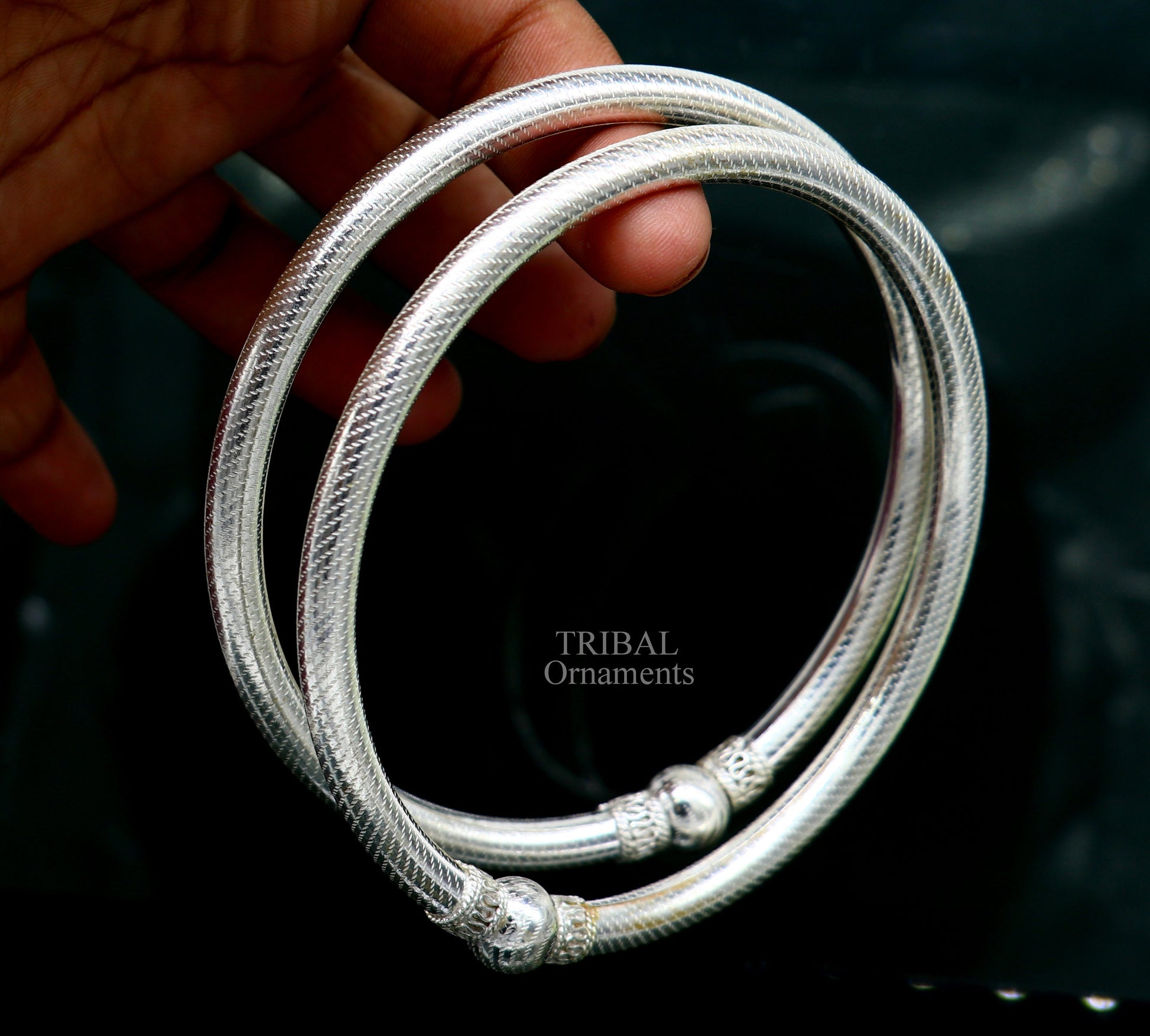 Handmade Vintage antique design Indian traditional silver women's customized foot kada ankle kada hollow bracelet tribal jewelry nsfk50 - TRIBAL ORNAMENTS