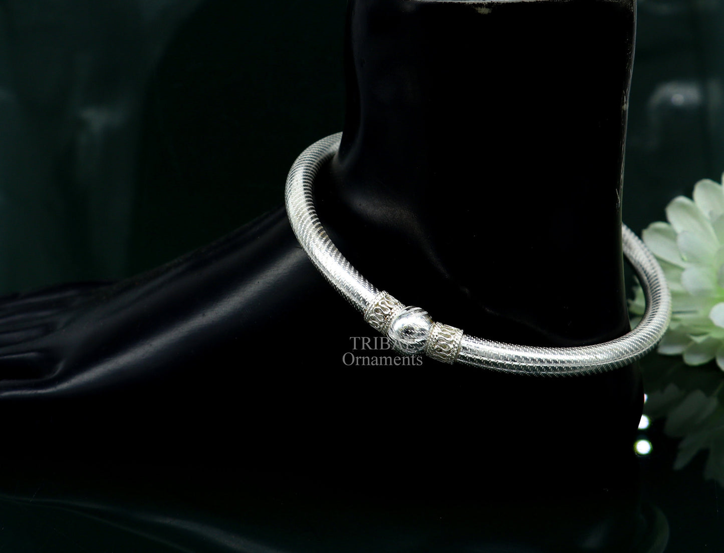 Handmade Vintage antique design Indian traditional silver women's customized foot kada ankle kada hollow bracelet tribal jewelry nsfk50 - TRIBAL ORNAMENTS