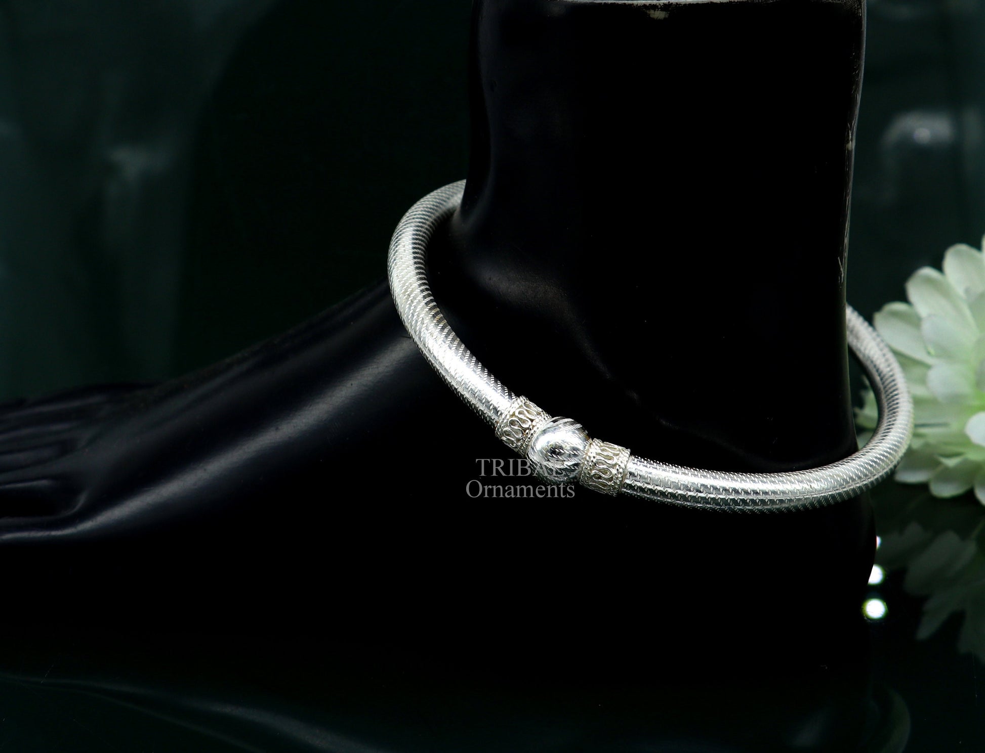 Handmade Vintage antique design Indian traditional silver women's customized foot kada ankle kada hollow bracelet tribal jewelry nsfk50 - TRIBAL ORNAMENTS
