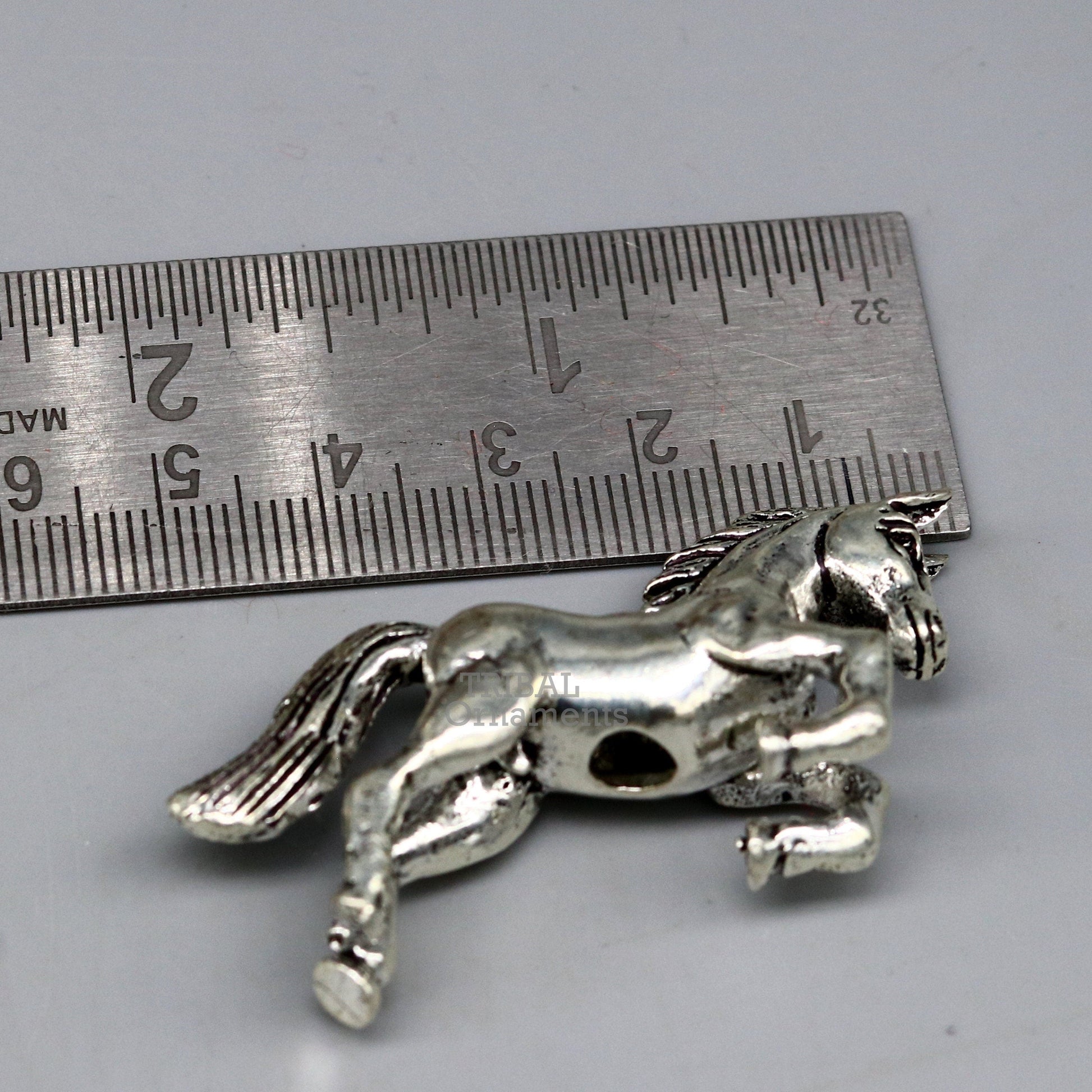 Amazing stylish unicorn horse small statue handmade sterling silver article from india art536 - TRIBAL ORNAMENTS