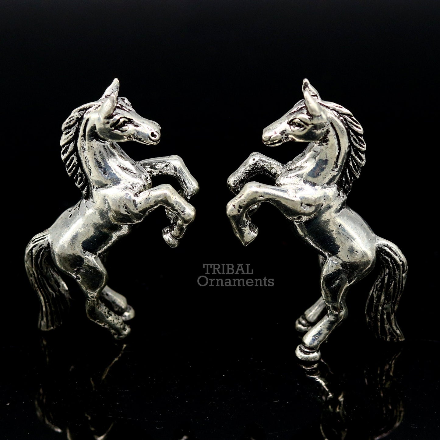 Amazing stylish unicorn horse small statue handmade sterling silver article from india art536 - TRIBAL ORNAMENTS
