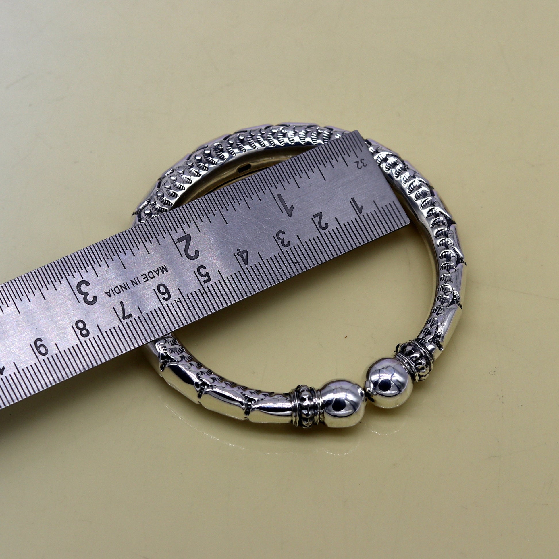 925 sterling silver handmade gorgeous customized work bangle bracelet kada pair, vintage antique design stylish bangle unisex jewelry nsk327 - TRIBAL ORNAMENTS