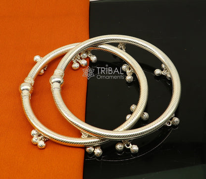 Sterling silver ankle kada bracelet by TRIBAL ORNAMENTS, traditional cultural foot jewelry, ideal for brides and special occasions.