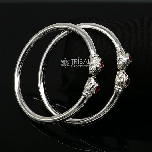 925 sterling silver handmade lion face design cultural trendy kada bracelet for men's and girl's, best delicate Light weight jewelry nsk673 - TRIBAL ORNAMENTS