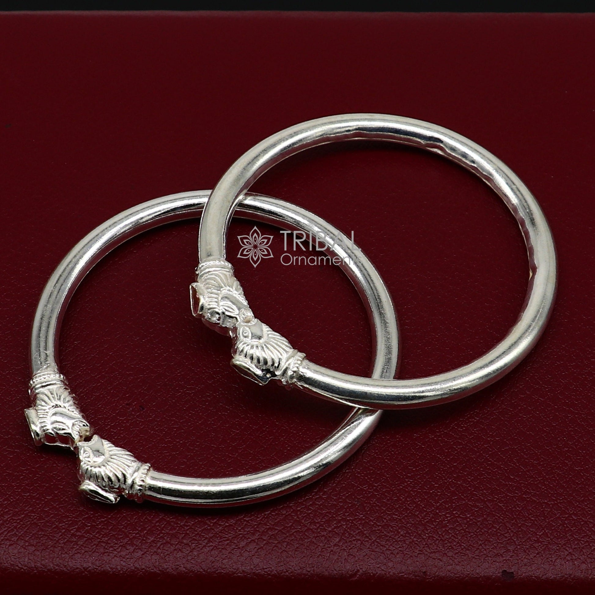 925 sterling silver handmade lion face design cultural trendy kada bracelet for men's and girl's, best delicate Light weight jewelry nsk675 - TRIBAL ORNAMENTS