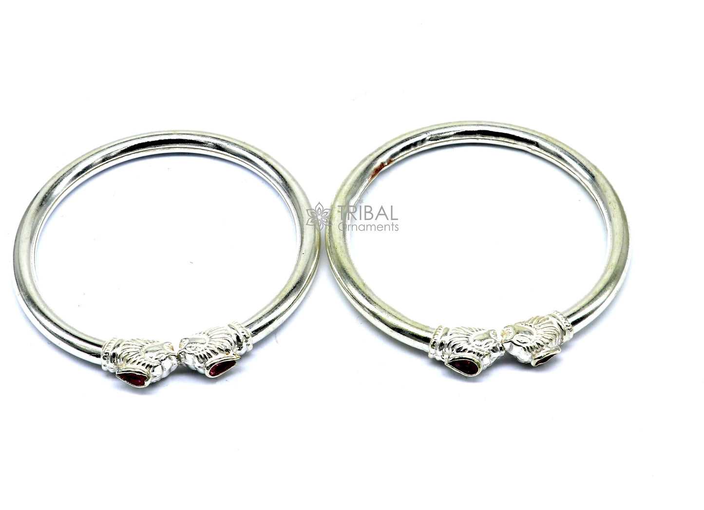 925 sterling silver handmade lion face design cultural trendy kada bracelet for men's and girl's, best delicate Light weight jewelry nsk675 - TRIBAL ORNAMENTS