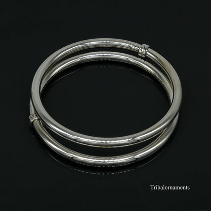 925 sterling silver handmade plain shine bright customized bangle bracelet kada, excellent personalized gifting unisex jewelry nssk9 - TRIBAL ORNAMENTS