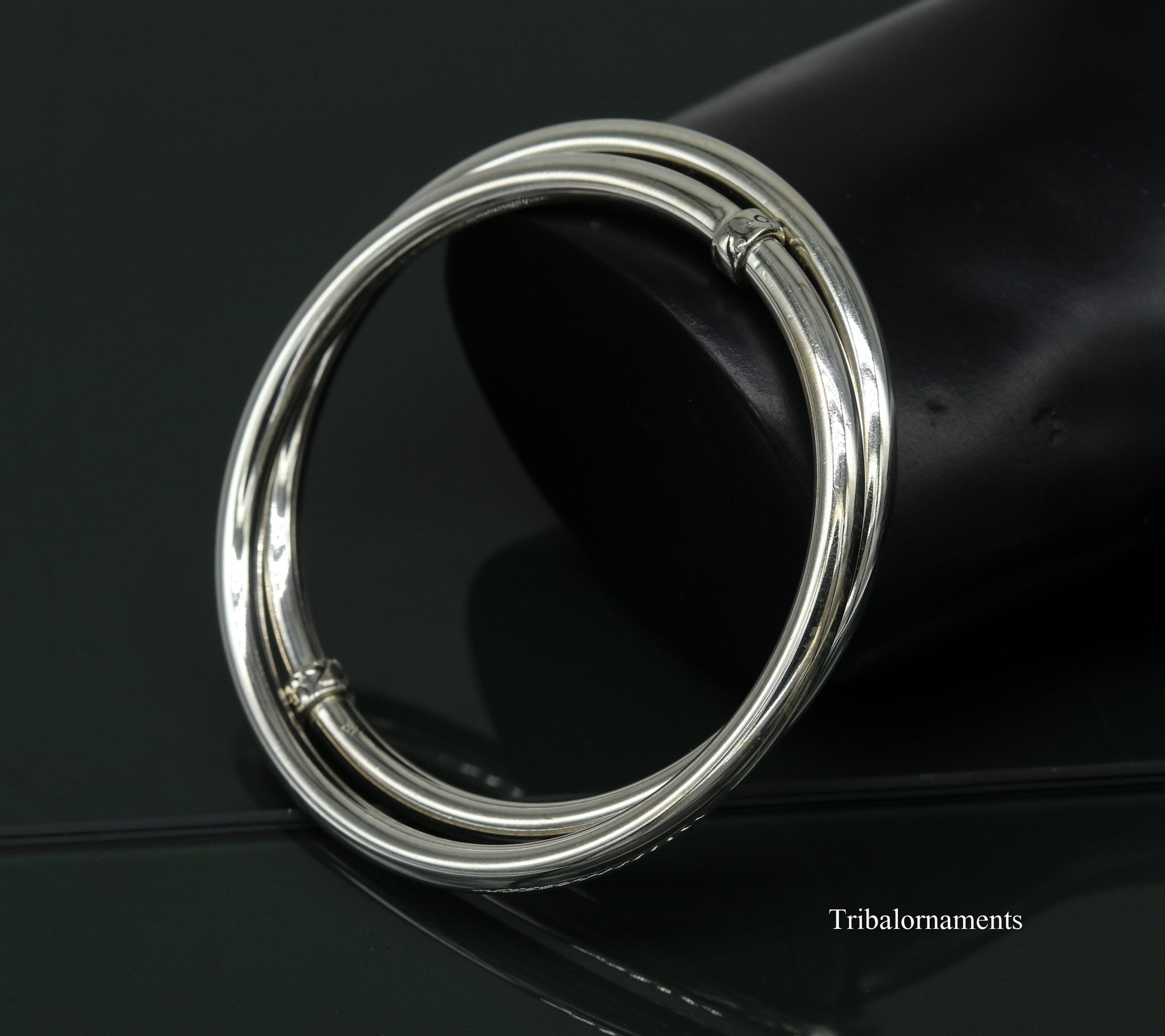 925 sterling silver handmade plain shine bright customized bangle bracelet kada, excellent personalized gifting unisex jewelry nssk9 - TRIBAL ORNAMENTS