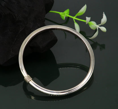 925 sterling silver handmade plain shiny bright customized bangle bracelet kada, excellent personalized gifting unisex jewelry nsk358 - TRIBAL ORNAMENTS