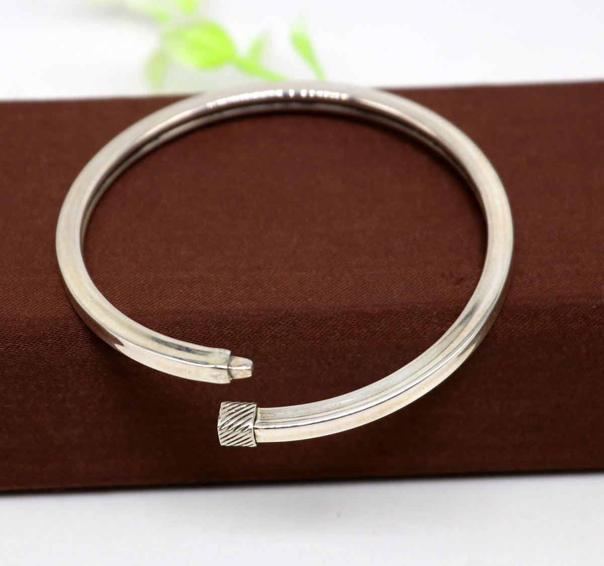 925 sterling silver handmade plain shiny bright customized bangle bracelet kada, excellent personalized gifting unisex jewelry nsk358 - TRIBAL ORNAMENTS