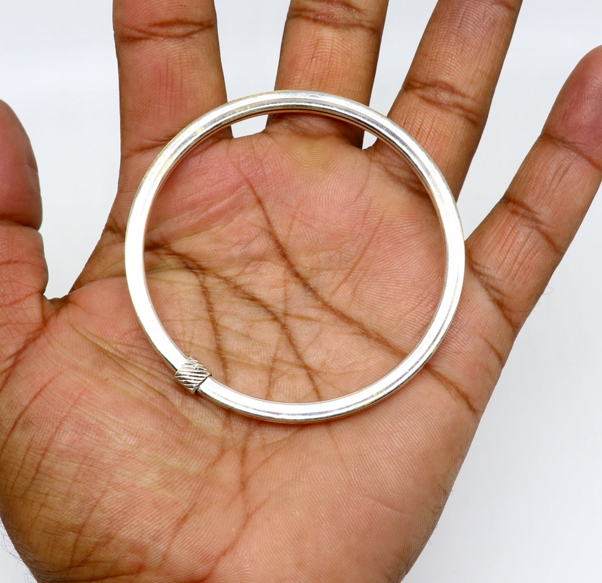 925 sterling silver handmade plain shiny bright customized bangle bracelet kada, excellent personalized gifting unisex jewelry nsk358 - TRIBAL ORNAMENTS