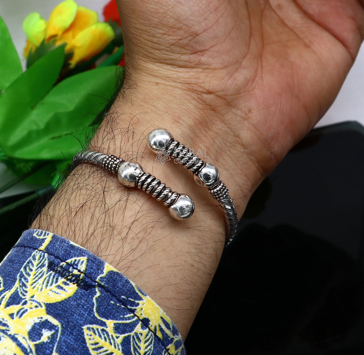 925 sterling silver handmade unique cultural design trendy kada bracelet for men's and girl's, best delicate Light weight jewelry nsk664 - TRIBAL ORNAMENTS