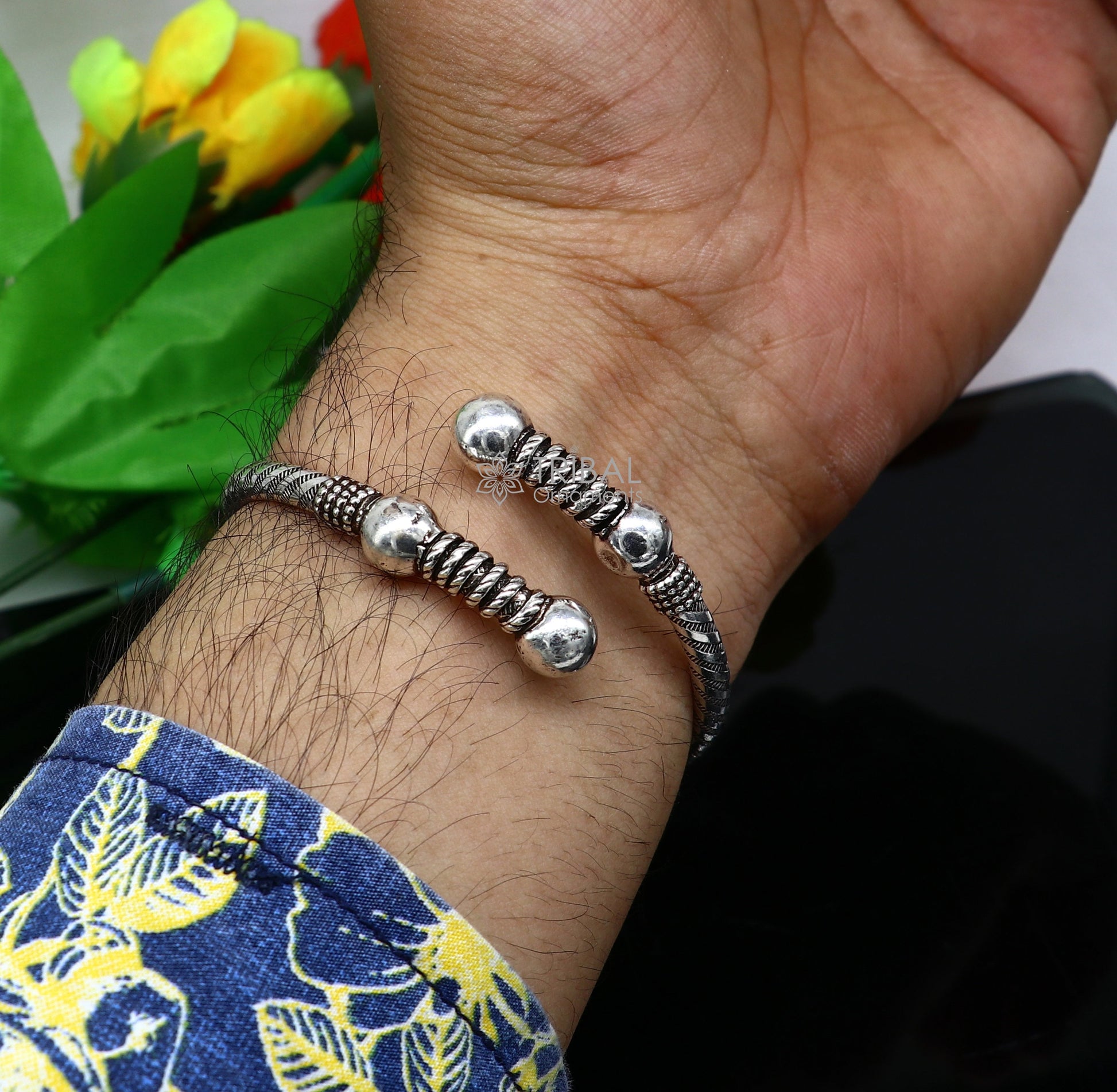 925 sterling silver handmade unique cultural design trendy kada bracelet for men's and girl's, best delicate Light weight jewelry nsk664 - TRIBAL ORNAMENTS