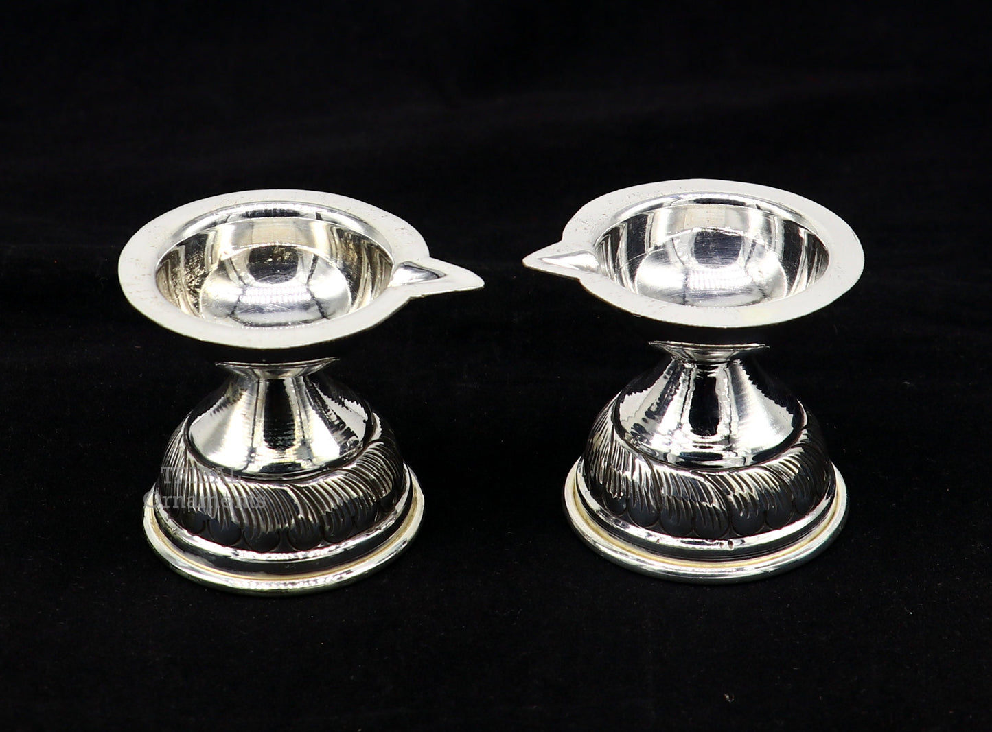 925 sterling silver customized chitai work oil lamp, traditional silver Deepak for puja, temple decor, and ceremonial use.