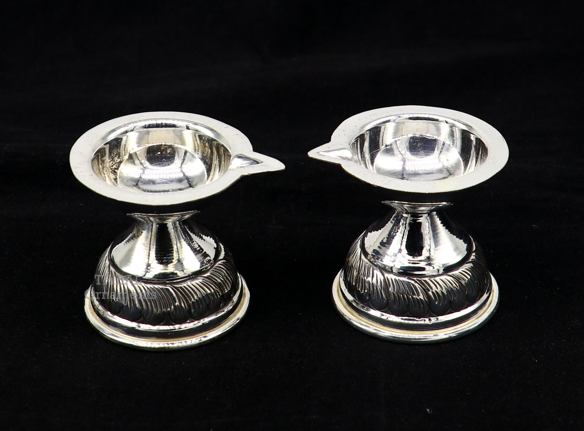 925 sterling silver customized chitai work oil lamp, traditional silver Deepak for puja, temple decor, and ceremonial use.