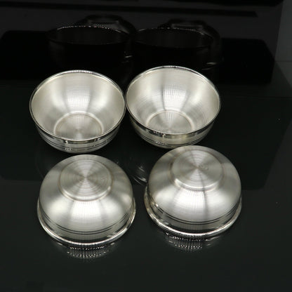 999 fine silver bowl/Tray set , silver vessel, silver baby utensils, silver puja article, gifting utensils from india sv115 - TRIBAL ORNAMENTS