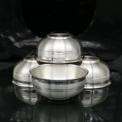 999 fine silver bowl/Tray set , silver vessel, silver baby utensils, silver puja article, gifting utensils from india sv115 - TRIBAL ORNAMENTS