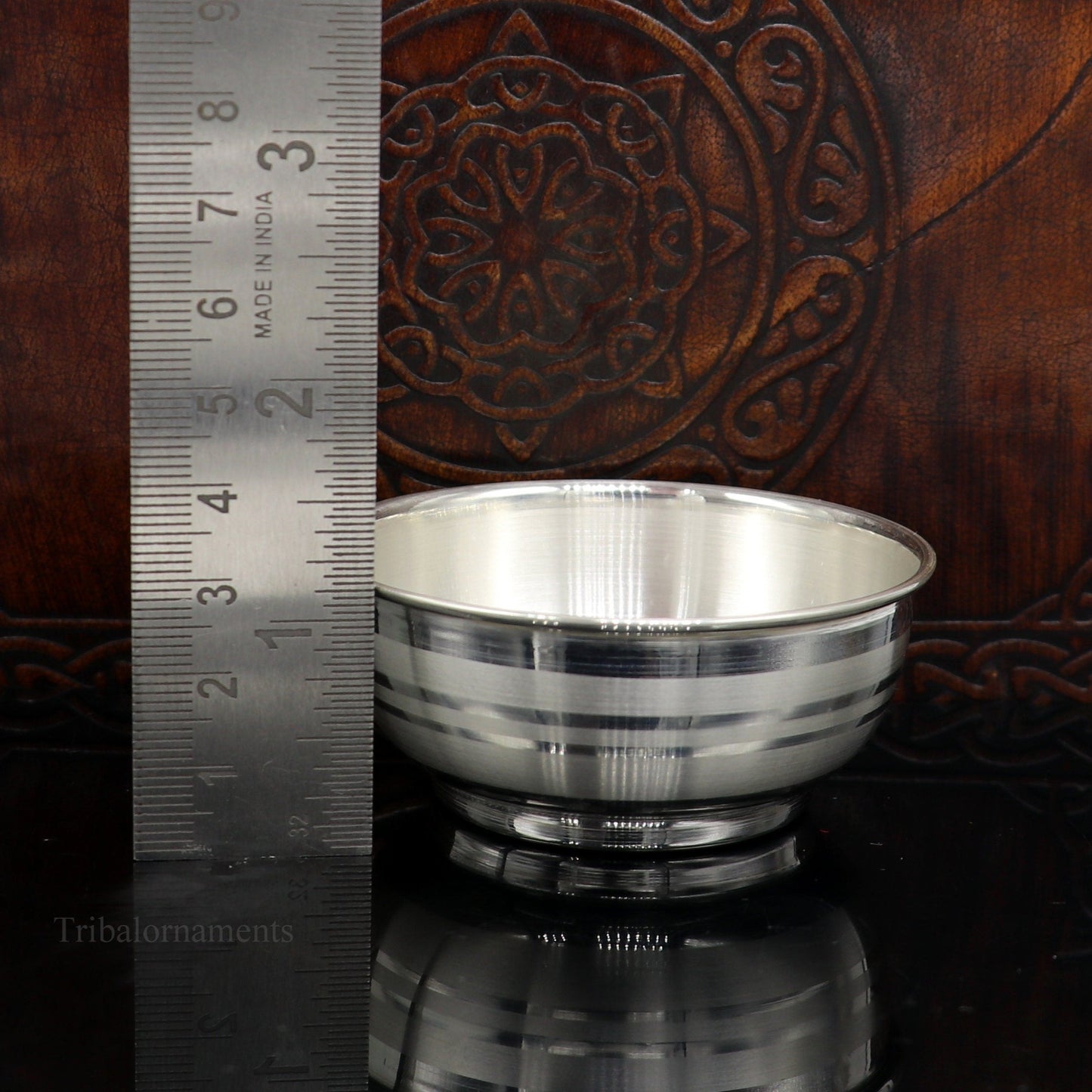 999 pure fine silver handmade utensils, silver article, silver vessel, silver accessories, silver puja art, silver baby bowl set sv242 - TRIBAL ORNAMENTS