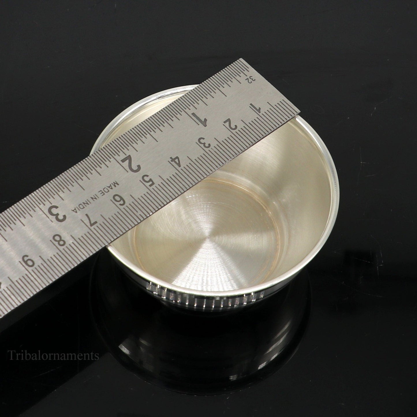 999 pure fine silver handmade utensils, silver article, silver vessel, silver accessories, silver puja art, silver baby bowl set sv242 - TRIBAL ORNAMENTS