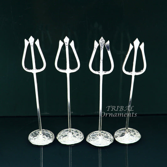 Divine idol's Trident, Solid sterling silver Trishul puja article utensils, goddess trishul trident , god accessories  from india su840 - TRIBAL ORNAMENTS