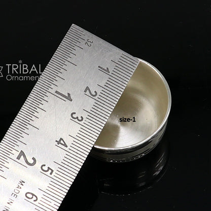 Small handmade silver puja bowl from Tribal Ornaments, crafted in 999 fine solid silver for temple and puja rituals.