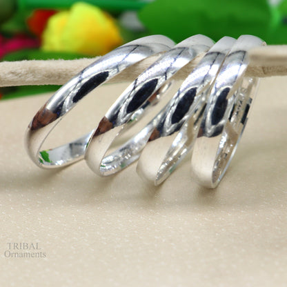 6mm 925 sterling silver baby bracelet bangle with unisex design, handmade Punjabi kada jewelry for kids by Tribal Ornaments.