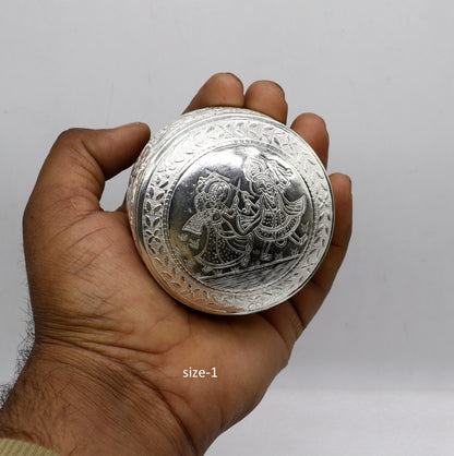 Handmade 925 sterling silver antique brides eyes kajal box, surma, kumkum, sindur, small trinket storage by TRIBAL ORNAMENTS