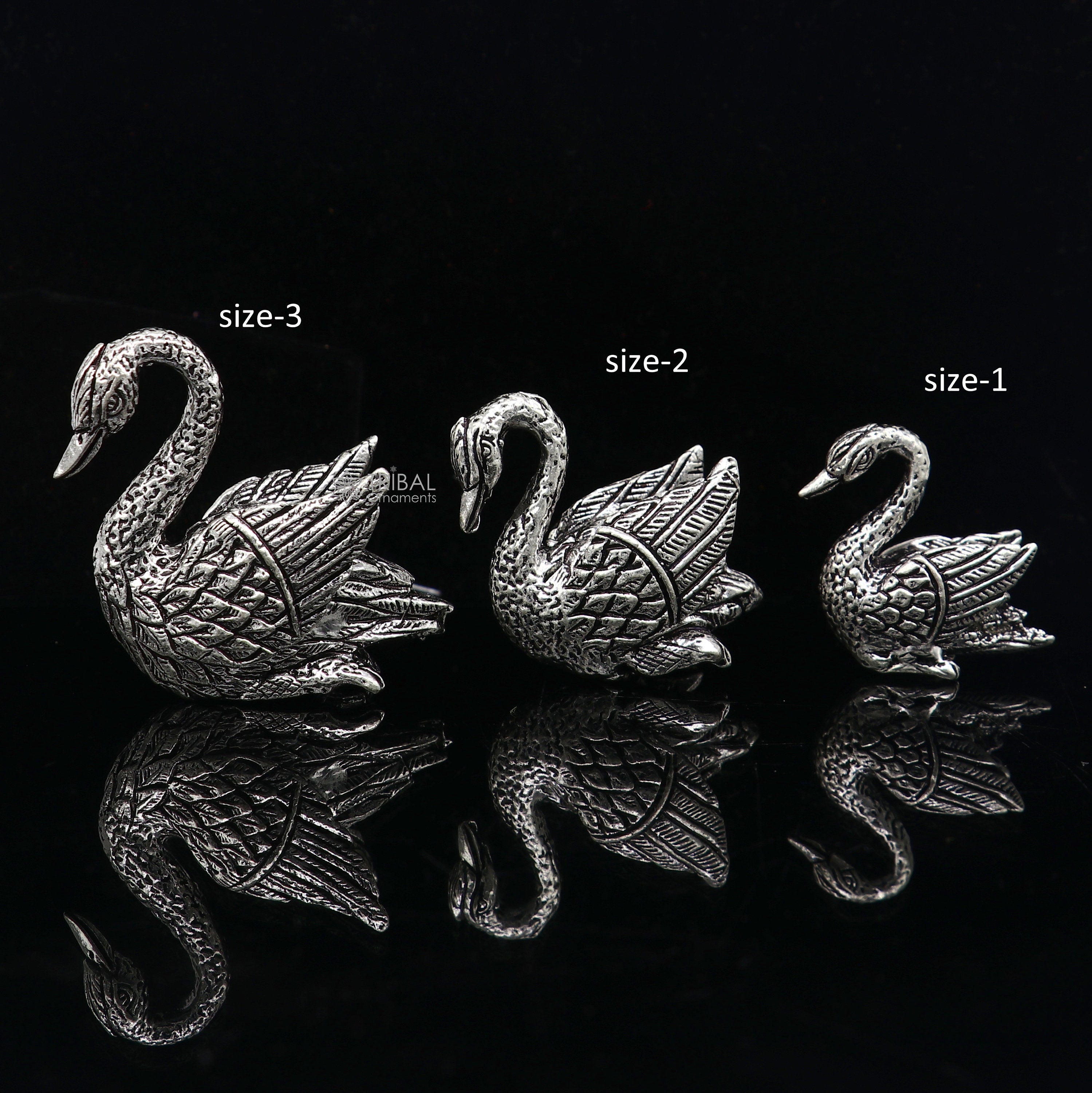 925 sterling silver handmade Silver swan figurine Swan silver miniatur