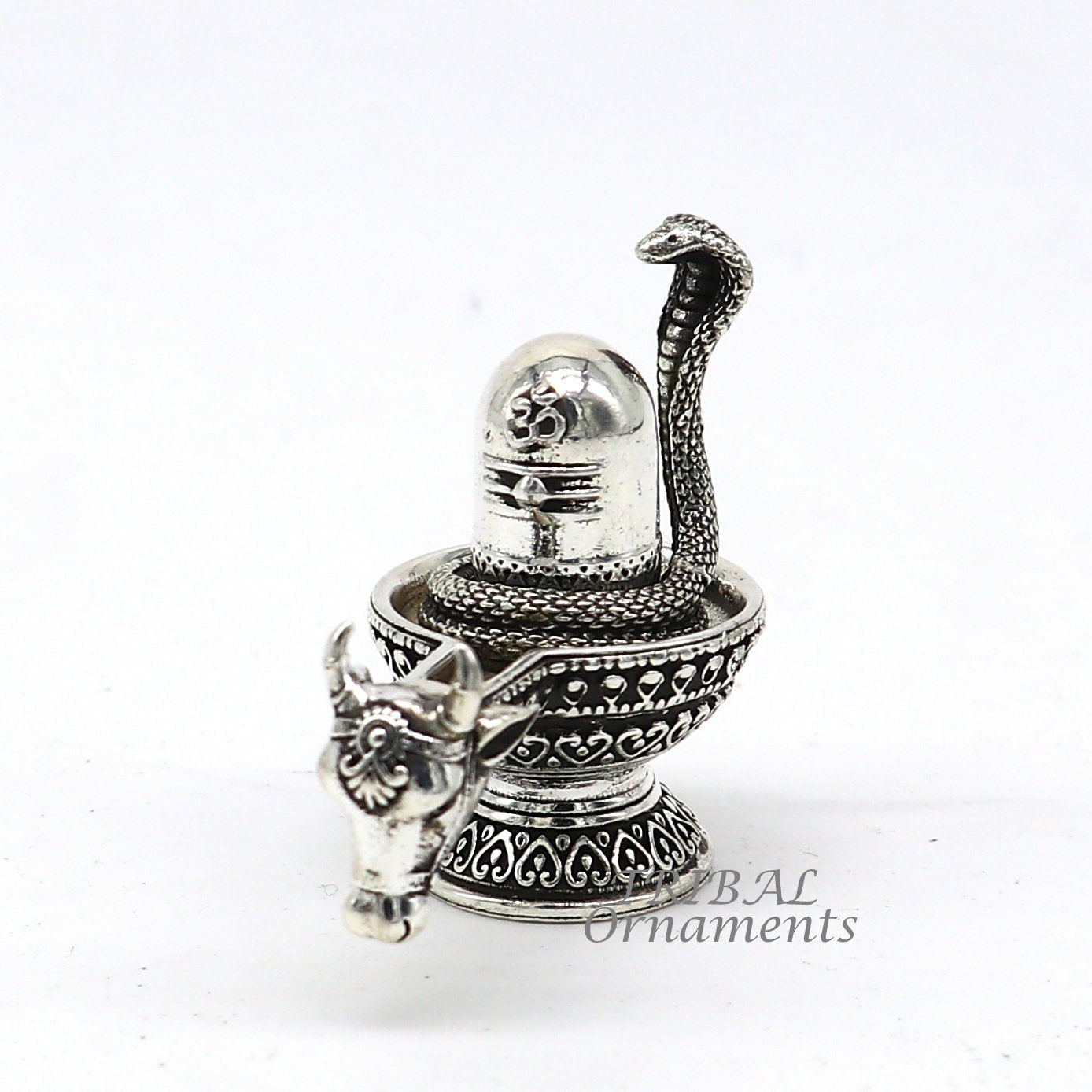 925 sterling silver high quality lord Shiva lingam Jalheri, Divine Shiva lingam at home temple puja worshipping article from india su993 - TRIBAL ORNAMENTS