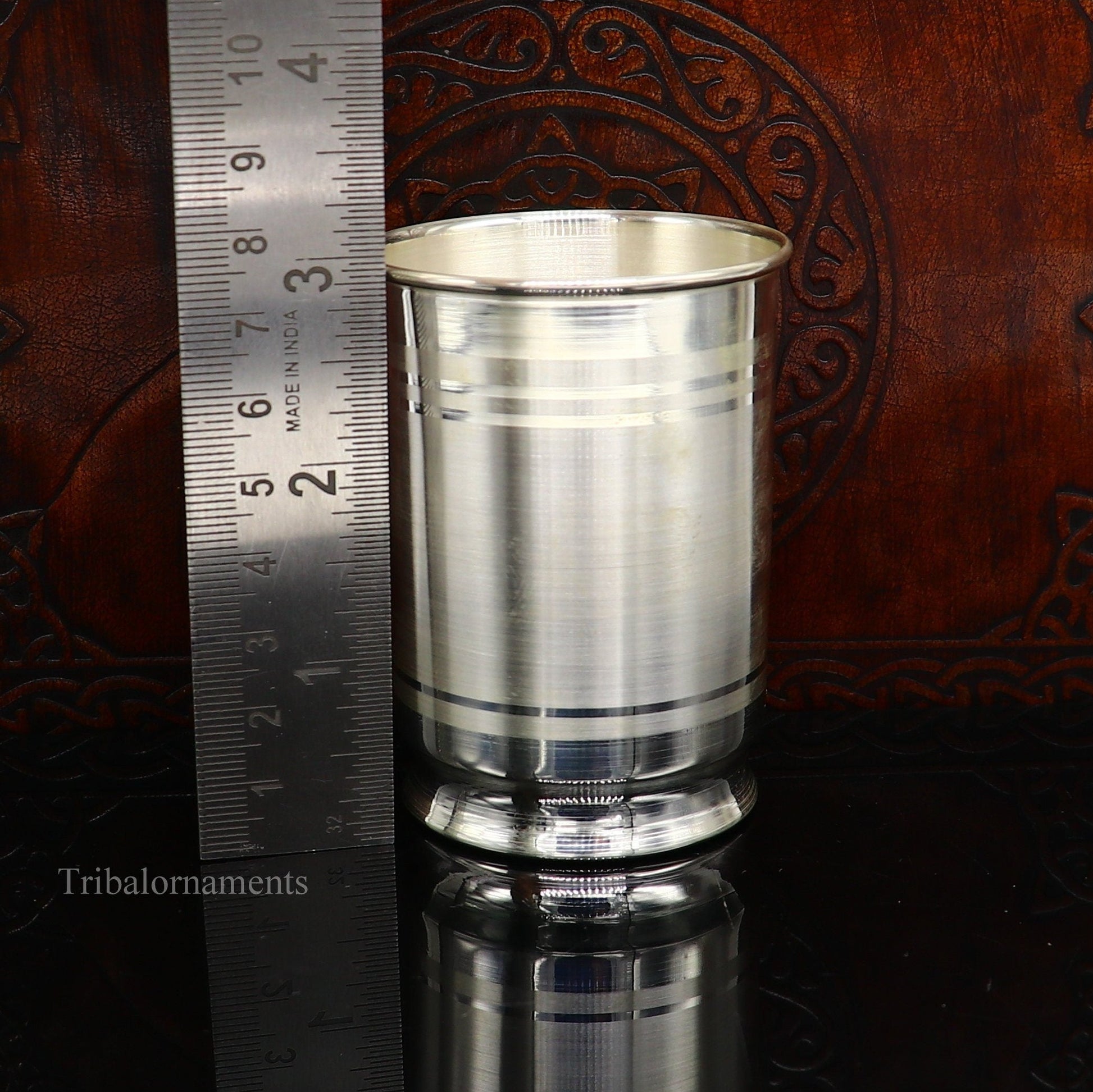 999 fine silver handmade vessels, water/milk Glass tumbler, silver flask, baby kids silver utensils stay healthy water milk glass sv230 - TRIBAL ORNAMENTS