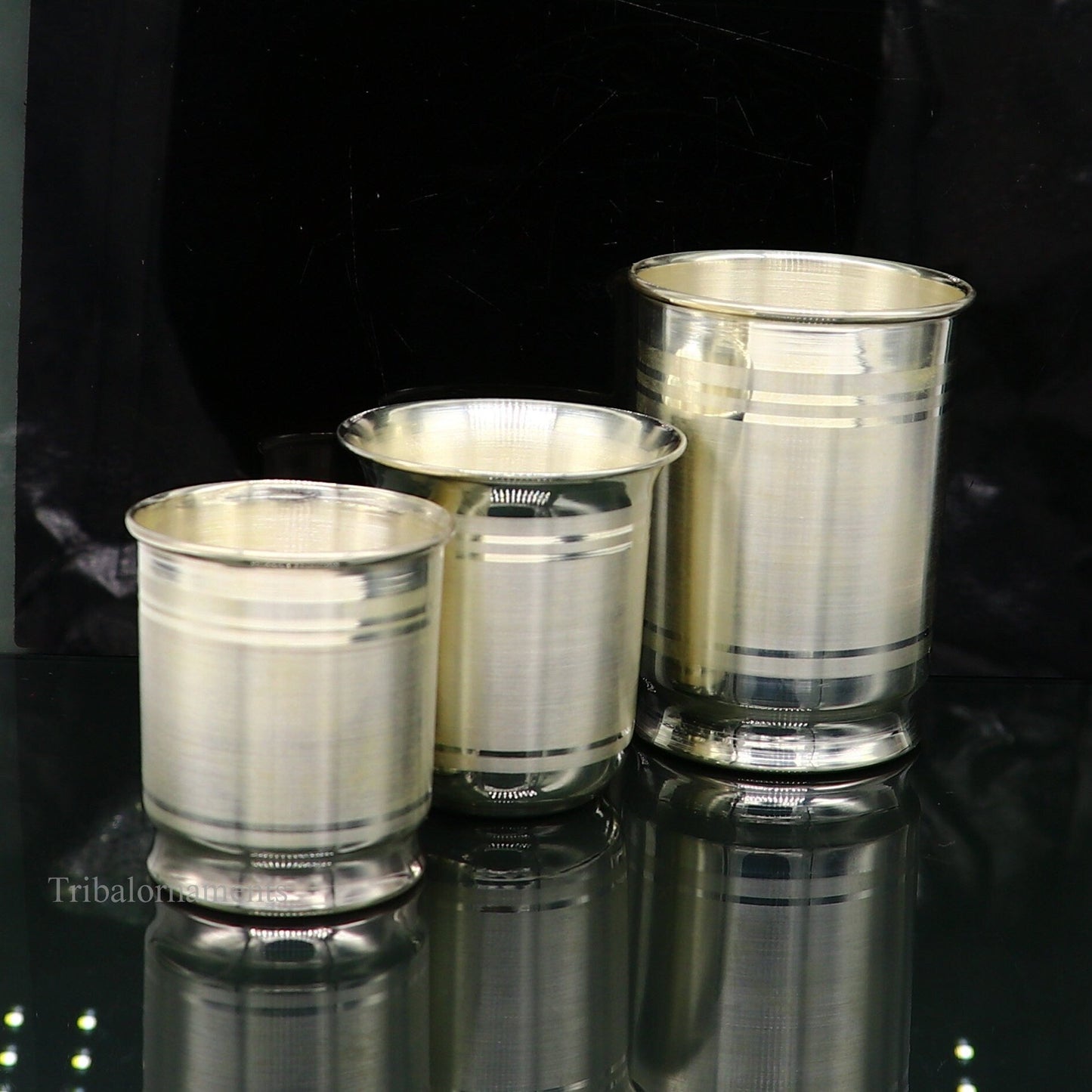 999 fine silver handmade vessels, water/milk Glass tumbler, silver flask, baby kids silver utensils stay healthy water milk glass sv230 - TRIBAL ORNAMENTS