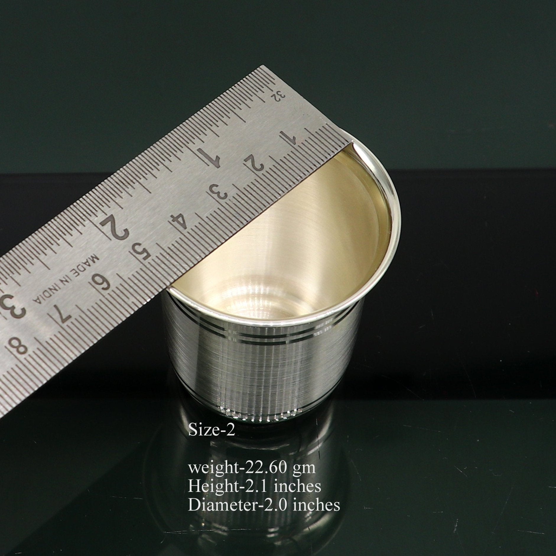 999 fine silver handmade vessels, water/milk Glass tumbler, silver flask, baby kids silver utensils stay healthy water milk glass sv230 - TRIBAL ORNAMENTS