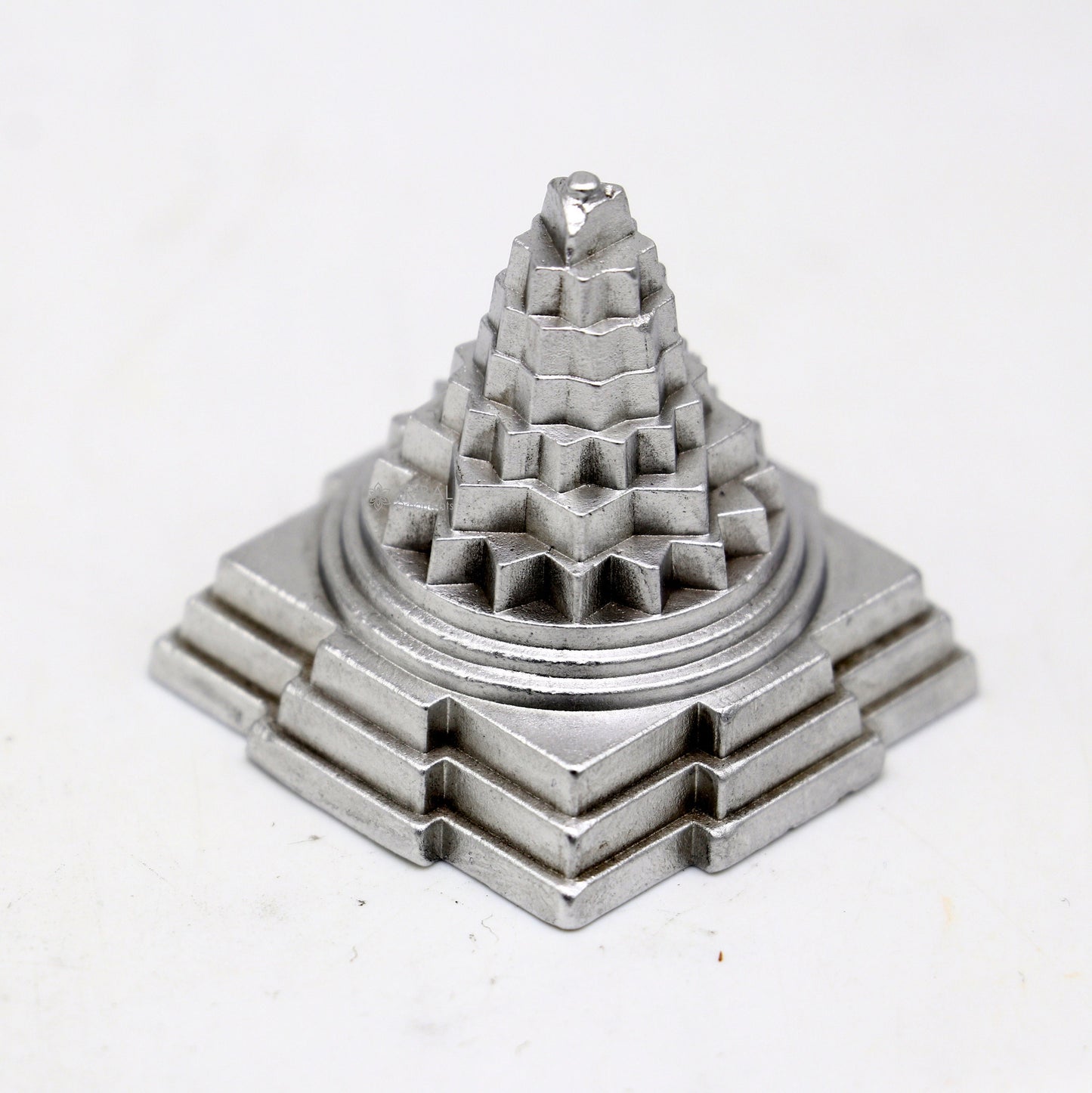 Divine Solid mercury 3d pyramid of shree yantra, Parad Mahalakshmi Yantram figurine for puja at home best way for wealth and prosperity MA25 - TRIBAL ORNAMENTS